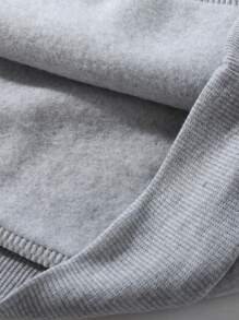 Manfinity Homme 休闲时尚百搭圆领长袖男士套头衫，男士图案运动衫，男士圆领运动衫，男士休闲长袖 T 恤，秋冬 - 淺灰色 - 查看 5