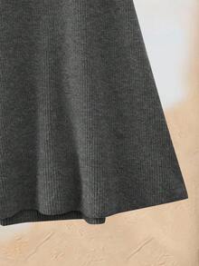 Rusticease Conjunto de 2 piezas de cárdigan con botones y falda casual, conjunto de 2 piezas de punto para otoño/invierno, conjunto de 2 piezas de falda y suéter para mujer, conjunto de punto gris para mujer - Gris - Ver 6