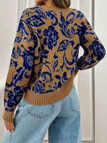 SHEIN Tall 秋冬季高码女士休闲圆领长袖毛衣 - 彩色 - 查看 2