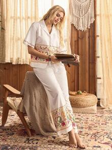 Lullawish Bohemian Bubble Crinkle Women Pajama Set - Multicolor - View 6