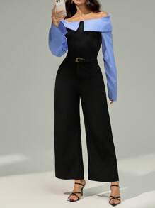 Modelyn Conjunto de 2 Peças Elegante Feminino com Nó de Bambu na Cintura, Design da Moda, Adequado para Primavera, Verão, Outono - Preto - Visão 6