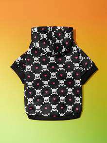 PETSIN Halloween Black Heart Skull Pet Sweatshirt - Multicolor - View 4