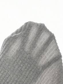 Rafferiza ChicEase 优雅时尚黑色撞色弹力针织修身不对称下摆开衩2件套V领衬衫领短袖连衣裙女 - 灰色 - 查看 7