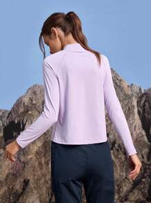 In My Nature Damska koszulka z długim rękawem i zamkiem błyskawicznym, do noszenia na zewnątrz