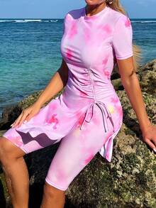 Swim Shayni 女式印花吊带比基尼运动装紧身性感休闲两件套泳衣套装 - 彩色 - 查看 6