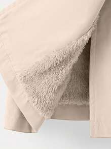 SHEIN Tween Girls' Double-Breasted Belted Long Sleeve Windbreaker, Autumn/Winter - Apricot - View 8