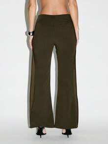 KIZN 阔腿工装裤高腰修身阔腿裤腰带扣细节时尚晚装秋冬秋季派对场合时尚宣言