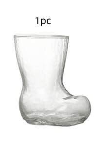 Joivida Vasos de cristal con forma de bota de cerveza divertidos, vasos transparentes creativos para bebidas de jugo, vasos de cristal para bebidas frías con forma de zapato, suministros para fiestas, suministros de muebles