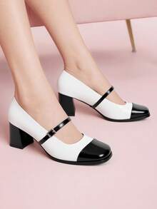 CUCCOO DOLLMOD Cuccoo Women's Fashionable And Elegant Contrast Color High Heel Pumps - Black and White - View 5