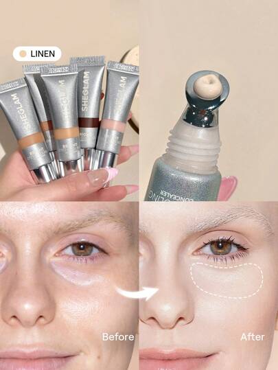SHEGLAM Bright Eyes Kylning Concealer-Linne Kylning Metall Applikator Matt Flytande Concealer LåNgvarig TäCkning Ljusande FäRg Corrector Weightless Ultra-Hydrating Concealer Jul Vinter Concealer MäRke SköNhet Smink Kosmetika FöR Kvinnor Och Flickor Perfekt FöR Vinter Idealisk FöR Y2K Elegant Mode Passande FöR FöDelsedag GåVa Fest Klar BäSt FäRg