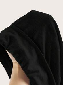 SHEIN EZwear 2 件黑色和粉色女士休闲高腰折叠阔腿直筒裤，适合夏季 - 彩色 - 查看 9