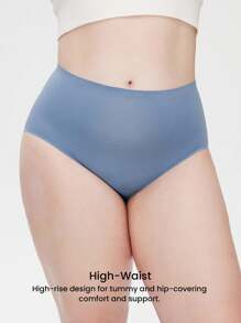 LUVLETTE Plus 3-Pack Smoothing High-Waist Briefs Women Basic Underwear Panties Set-Quick Dry-Yoga Vibes - Multicolor - View 4