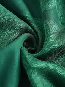 Ellevyn Bộ 2 món đồ tay dài bằng vải chiffon cỡ lớn, trang phục thu đông cho nữ, trang phục mùa đông cho nữ, trang phục buổi tối hẹn hò, trang phục đi chơi buổi tối cho nữ, trang phục buổi tối hẹn hò - Màu xanh lá cây đậm - Xem 10
