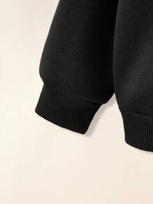 SHEIN 女宝宝柔软针织彩虹公主休闲加厚装，适合秋冬季 - 黑色 - 查看 5