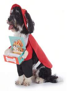 PETSIN Trang phục hóa trang thú cưng đứng dễ thương trong phim Halloween Pizza Delivery Man, dành cho tiệc Halloween - Đỏ - Xem 6