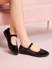 CUCCOO DOLLMOD أحذية ماري جين مسطحة من الفيلفت الكلاسيكية الأنيقة والمريحة باللون البني الداكن للنساء - بني - مشاهدة 4