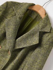 Rusticease 秋冬女士翻领长袖双排扣休闲大衣 - 綠色 - 查看 6