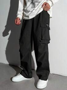 SHEIN Leap Crew 青少年男童休闲纯色直筒工装裤