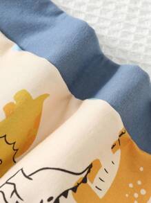 Cozy Pixies 2 pezzi Set di magliette a maniche lunghe in maglia morbida con collo a giro e stampa di dinosauri per bambini maschi, magliette leggere con grafica di dinosauri