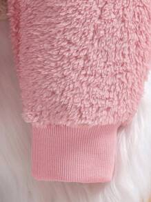 SHEIN 2 件套女婴羊毛衫 + 裤子套装，长袖套头衫上衣 T 恤配松紧腰长裤，圆领保暖厚实柔软舒适面料，可爱刺绣小猫动物休闲日常穿着冬季新款 - 彩色 - 查看 5