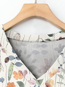 EMERY ROSE 碎花复古花卉图案休闲简约大码T恤，适合秋季