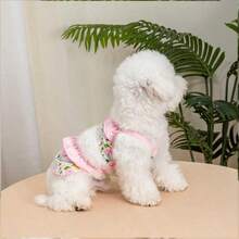 Conjunto de traje de baño para perro, ropa para perro, falda y traje de baño con estampado de leopardo rosa, bikini de verano transpirable y con estilo, accesorios de fotografía para mascotas, suministros para mascotas, adecuado para perros y gatos para nadar