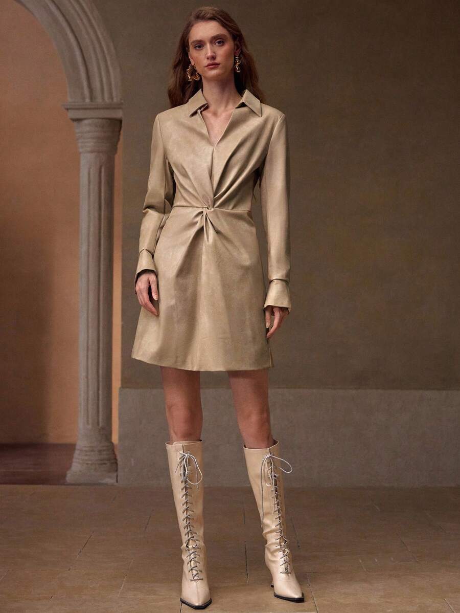 MOTF PREMIUM TWIST ZIPPER DRESS