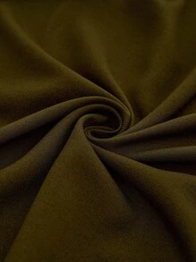 Aalyst Olivgrüner modischer minimalistischer D-Schnallen Gürtel Dekor Design, Damen Lässig Pendler Kleid - Armeegrün - Übersicht 7