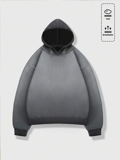 Street Life Felpa con cappuccio lavata e consumata da uomo, stile oversize e corto