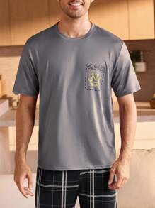 Manfinity Underwear&Sleepwear Basics 大码男士休闲时尚睡衣上衣，夏季