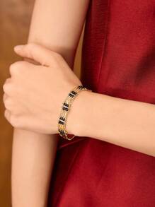 MOTF PREMIUM 18K GOLD PLATED ELEGANT PEARL BRACELET FOR WOMEN - Yellow Gold - View 4