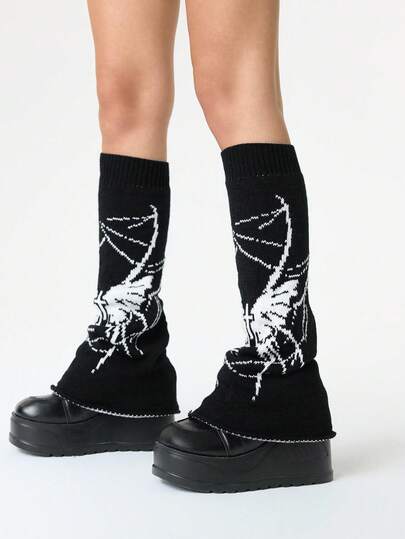 Kawaii 1 Paar Gothic Stil wilde Element Weite Bein Stulpen