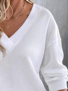 EMERY ROSE 新款时尚休闲大码女式V领长袖T恤