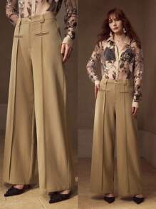 MOTF PREMIUM PINTUCK WIDE LEG SUIT PANTS