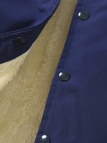 SHEIN 男童休闲刺绣细节保暖外套，返校季时尚穿搭，适合秋冬季节 - 彩色 - 查看 6