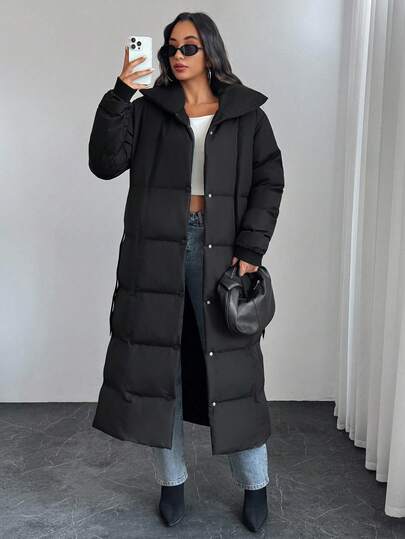 EURMUSE Women Casual Zip Up Long Fit Winter Coat