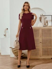 Miaspire Women's Black Lace Patchwork Elegant Party Mid-Length Dress Business Casual Woman Office Outfits For Women Work Outfits For Women Fall Clothes For Women Burgundy Dress For Women Wine Red Dress Maroon Dress Midi Dress Elegant Midi Dress Fall Dresses For Women Fall Dresses For Women Dresses For Women Elegant Dresses For Women Elegant Dresses For Women Elegant,Elegant Dresses For Women,, Christmas - Burgundy - View 4