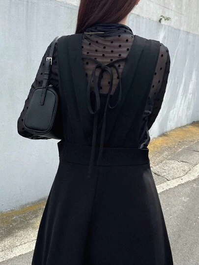 FRIFUL 女式休闲纯色V领无袖连衣裙