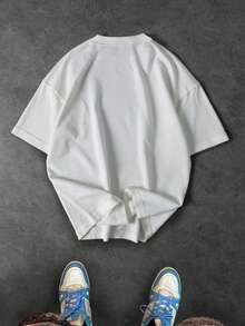 Sport MetroGents 男士夏季休闲哑铃印花运动T恤 - 白色 - 查看 2