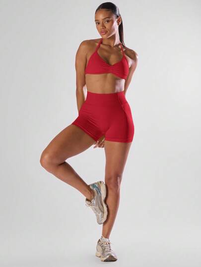 Musera Sport 高腰迷你短裤，舒适运动健身跑步俱乐部板式网球、匹克球、瑜伽普拉提健身秋季日常休闲装