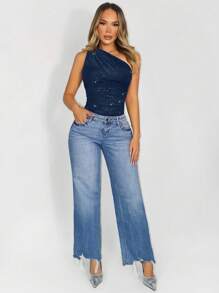 Zolique 女士时尚休闲百搭紧身衣 - 藏蓝色 - 查看 3