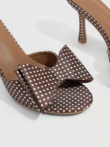 CUCCOO SZL Giày cao gót mũi nhọn chấm bi thanh lịch trang trọng - màu nâu - Xem 8