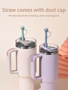 1pc Replacement 12 Inch Long Silicone Straw With Straw Cover,Compatible With 40 Oz 30 Oz Cup Tumbler,Reusable Silicone Straw