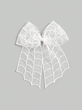 1 Stück Gothic Stil Spitze Spinnennetz Schleife Haarclip Accessoire für Frauen, Halloween