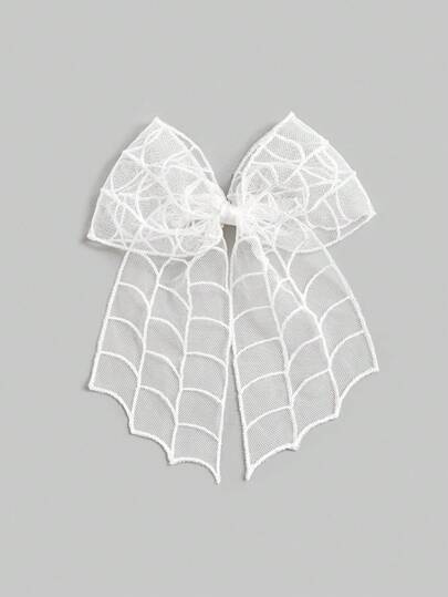 Goth 1 pezzo Accessorio per capelli a molletta con fiocco e ragnatela in stile gotico per donne, adatto per Ognissanti