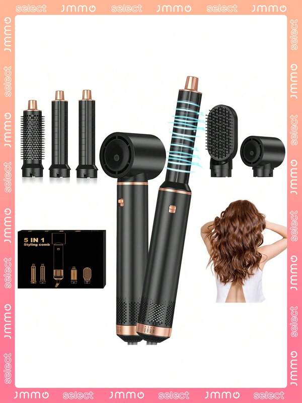 Secador y moldeador de aire caliente 5 en 1 de UKLISS - Potenciador iónico del cabello, estructura desmontable, acabado esponjoso, para cabello húmedo/seco, regalos para mamá, regalos de San Valentín, regalos para novio, regalos del Día de San Valentín, rosa, lindo, Día de San Patricio