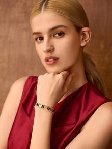 MOTF PREMIUM 18K GOLD PLATED ELEGANT PEARL BRACELET FOR WOMEN - Yellow Gold - View 2