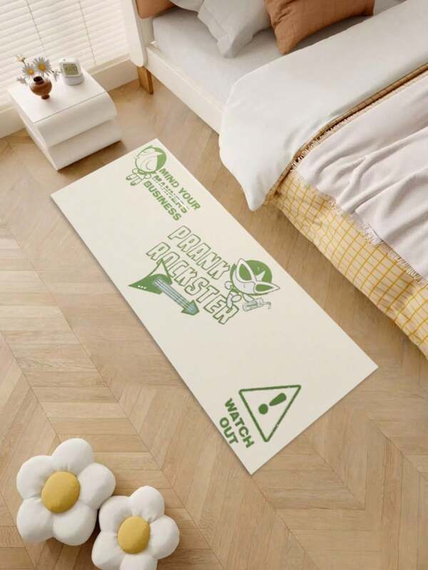 THE POWERPUFF GIRLS X SHEIN Buttercup Pattern Mat - Super Absorbent Bathroom Rug, Non-Slip Floor Pad