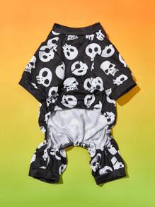 PETSIN Monos de esqueleto negro para mascotas en Halloween