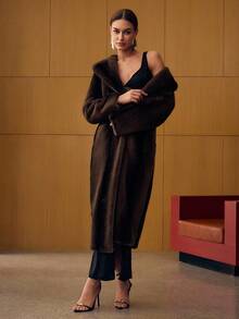 MOTF PREMIUM LAPEL BUTTON FRONT FAUX FUR COAT